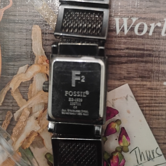 Fossil F2 Square Faced Stainless Steel Mesh Band Watch - Picture 8 of 10